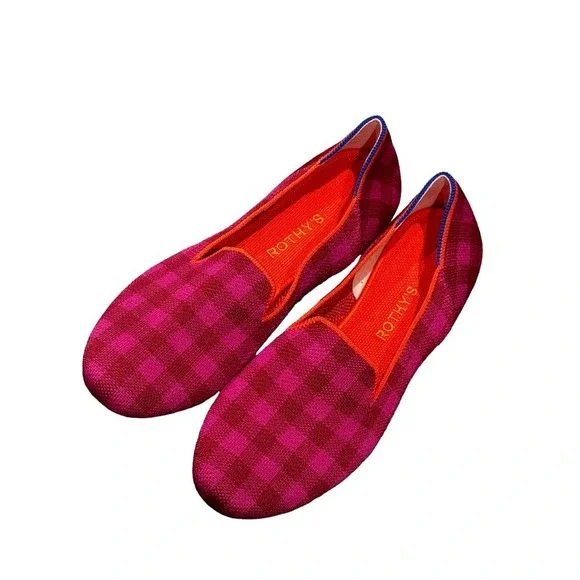 Rothy's Limited Edition The Cherry Gingham Slip On Ballet FlatSize W10 NWOB